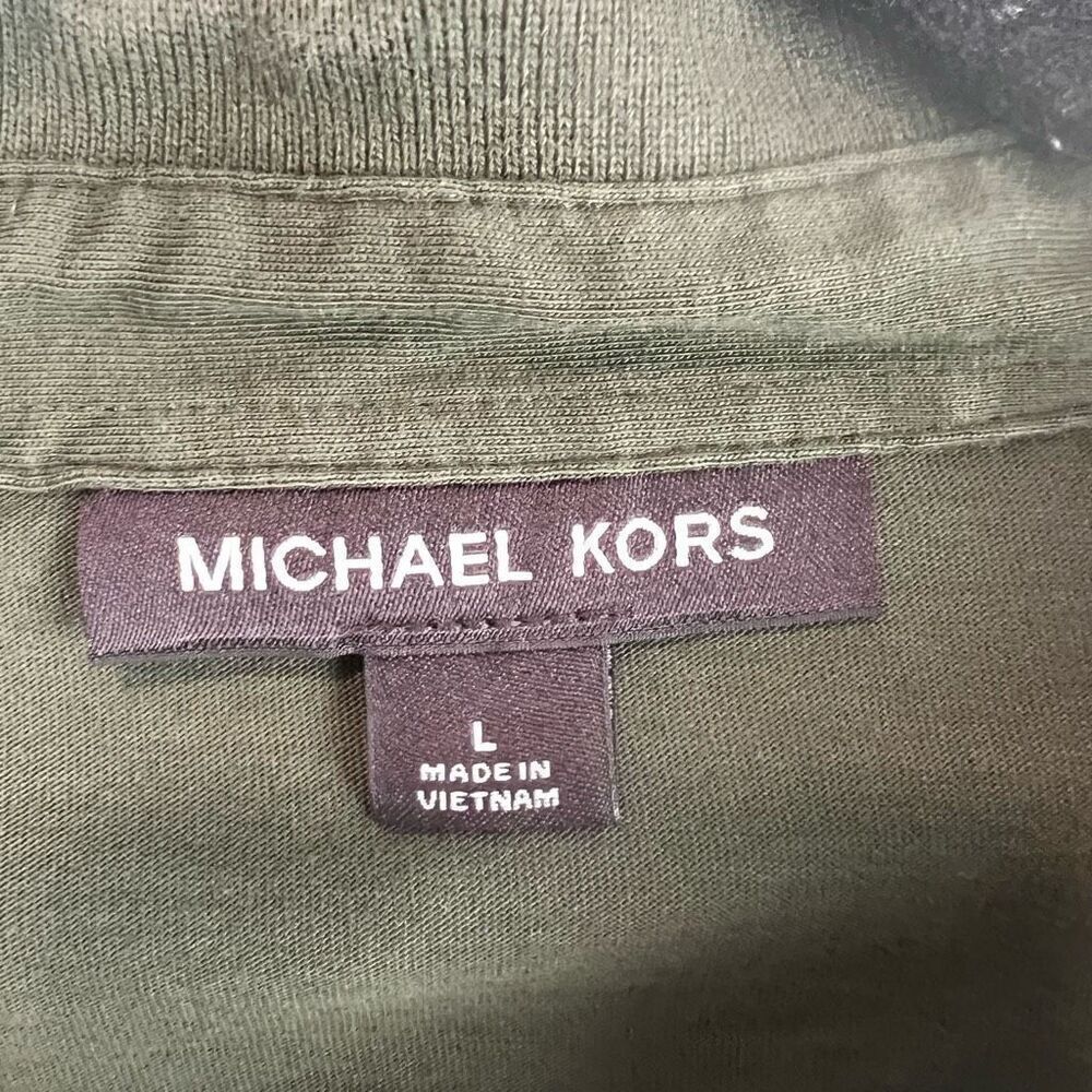 Michael Kors Men's Olive Green Polo Shirt Size M Short Sleeve Casual - Picture 4 of 7